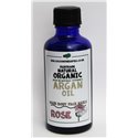 Rose Otto & fair trade organic raw cold pressed cosmetic Argan Oil.